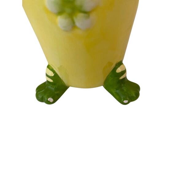 Burton + Burton Toby The Toad Vase 2005 Ceramic 8" H Green Yellow Figurine - Picture 5 of 9